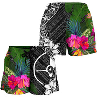Yap Women Shorts - Turtle Plumeria Banana Leaf - Polynesian Pride