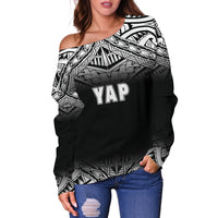 Yap Women's Off Shoulder Sweater - Black Fog Style - Polynesian Pride