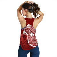 Tonga Women'S Racerback Tank Shark Coat Of Arms - Polynesian Pride