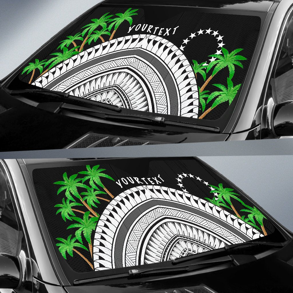 Cook Islands Custom Personalised Auto Sun Shades - Ginger Lei Pattern - Polynesian Pride