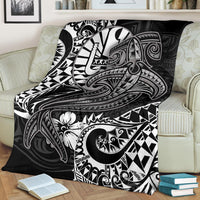 Tahiti Premium Blanket - White Shark Polynesian Tattoo - Polynesian Pride