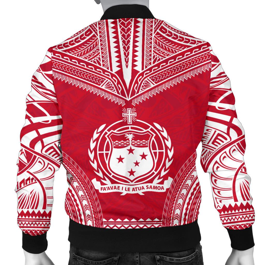 Samoa Flag Polynesian Chief Men's Bomber Jacket - Polynesian Pride