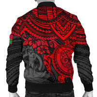 Vanuatu Polynesian Bomber Jacket (Men) - Red Turtle - Polynesian Pride