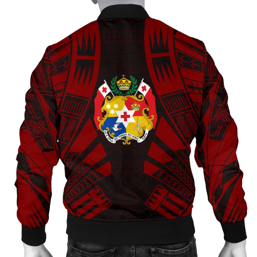 Tonga Men Bomber Jackets - Polynesian Tattoo Red - Polynesian Pride