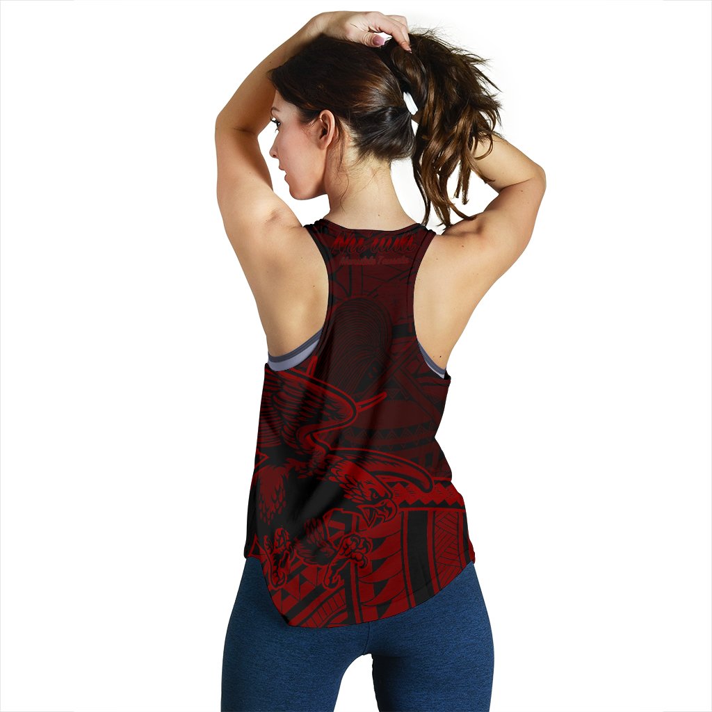 American Samoa Women's Racerback Tank - Nu'uuli Red Polynesian Patterns - Polynesian Pride