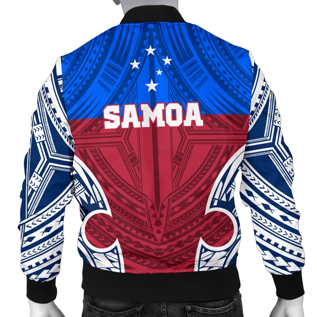 Samoa Polynesian Men's Bomber Jacket - Samoan Pattern With Seal - Polynesian Pride