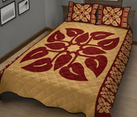 Hawaiian Quilt Pattern Flamingo Flower Quilt Bed Set - Polynesian Pride