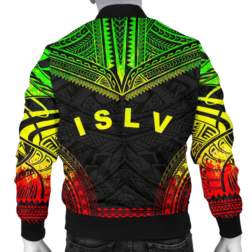 Society Islands Polynesian Chief Men's Bomber Jacket - Reggae Version - Polynesian Pride