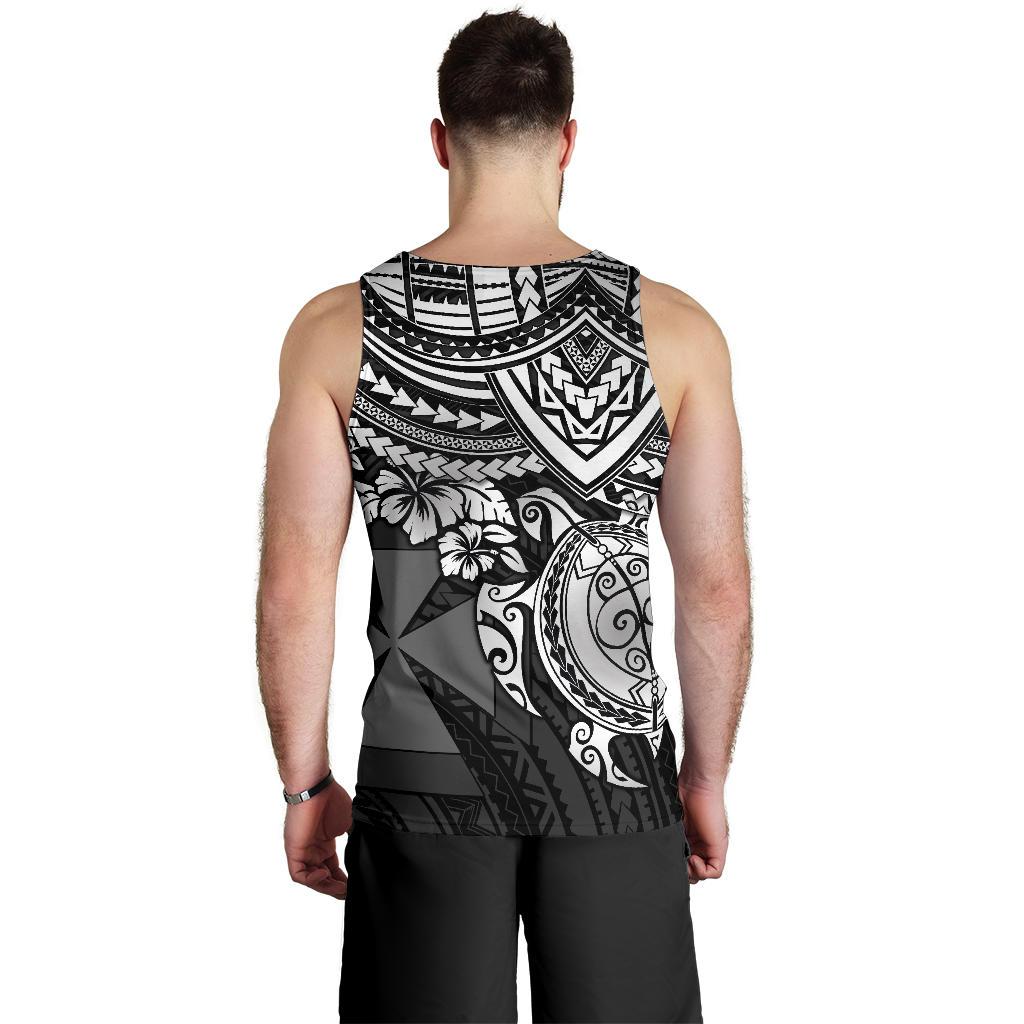 Wallis and Futuna Polynesian Men's Tank Top - White Turtle - Polynesian Pride