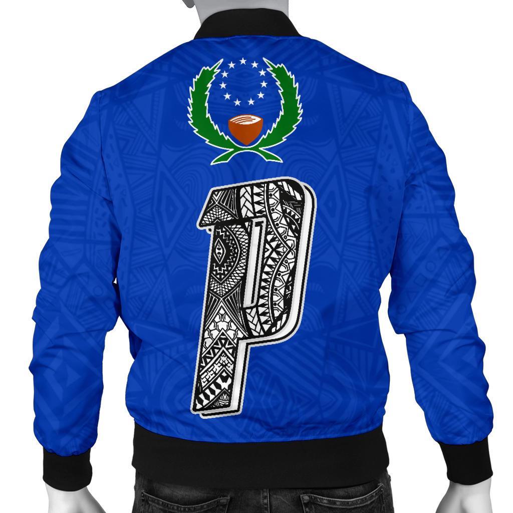 Pohnpei Flag Men's Bomber Jacket Micronesian Pattern - Polynesian Pride