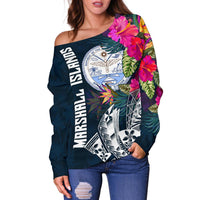 Marshall Islands Women's Off Shoulder Sweater - Marshall Islands Summer - Polynesian Pride