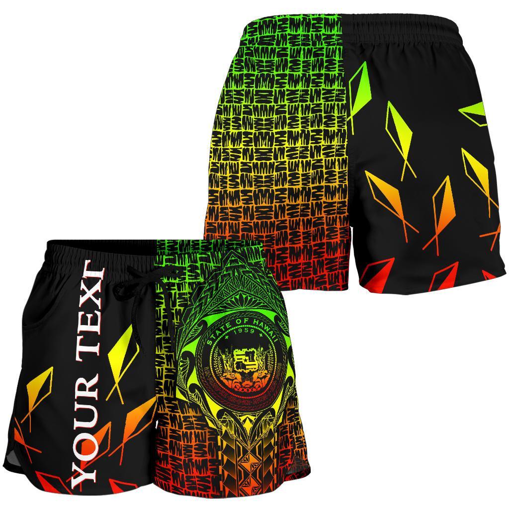 Hawaii Custom Personalised Women's Shorts - Hawaii Seal Rocket Style (Reggae) - Polynesian Pride