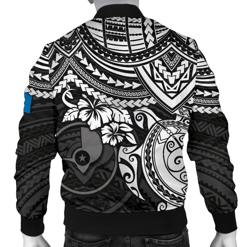 Yap Polynesian Bomber Jacket (Men) - White Turtle - Polynesian Pride