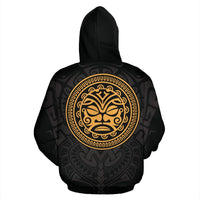 Polynesian All Over Hoodie Polynesian Face Tattoo 9 - Polynesian Pride
