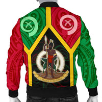 Vanuatu Polynesian Men's Bomber Jacket - Vanuatu Flag and Coat Of Arms - Polynesian Pride