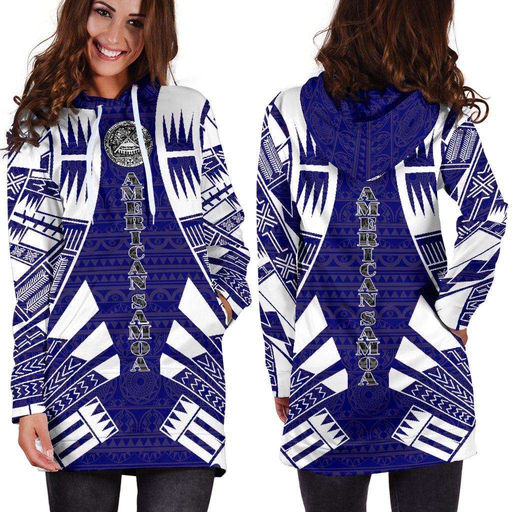 American Samoa Hoodie Dress - Polynesian Tattoo Flag - Polynesian Pride