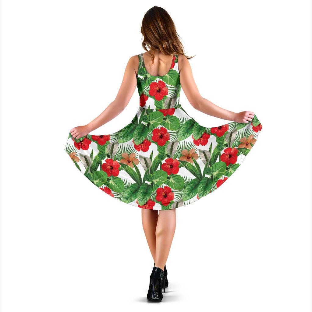 Hawaii Hibiscus And Palm Midi Dress - Polynesian Pride