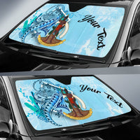 Vanuatu Auto Sun Shades - Custom Personalised Polynesian Turtle Under The Sea - Polynesian Pride