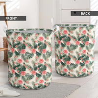 Hibiscus Plumeria Tropical Red Hawaii Laundry Basket AH - Polynesian Pride