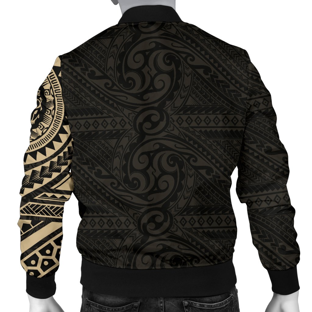 Polynesian Face Tattoo Style Men's Bomber Jacket - Polynesian Pride