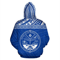 Marshall Islands Polynesian Zip up Hoodie Blue - Polynesian Pride