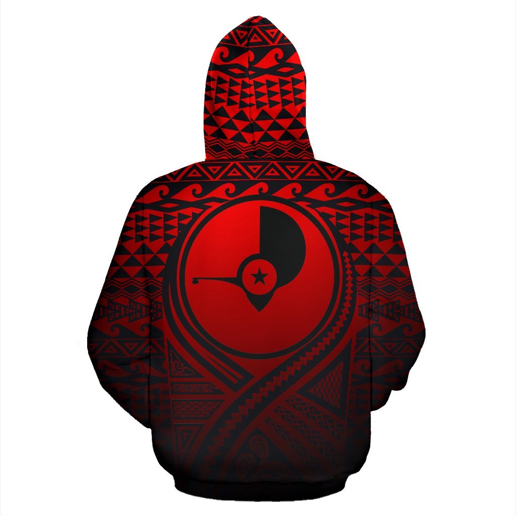 Yap All Over Hoodie Lift up Red - Polynesian Pride