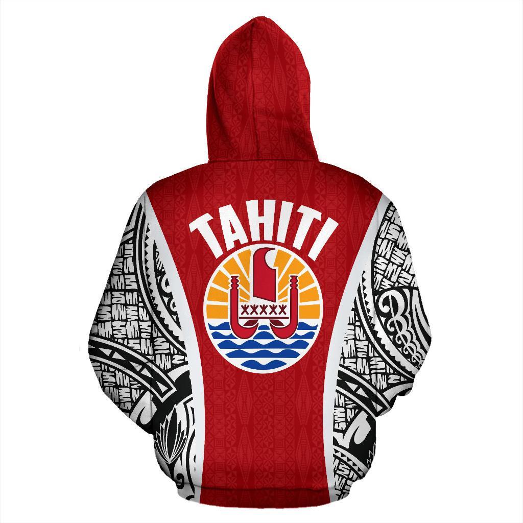 Tahitian Hoodie Tahiti Coat of Arms Polynesian Tattoo - Polynesian Pride