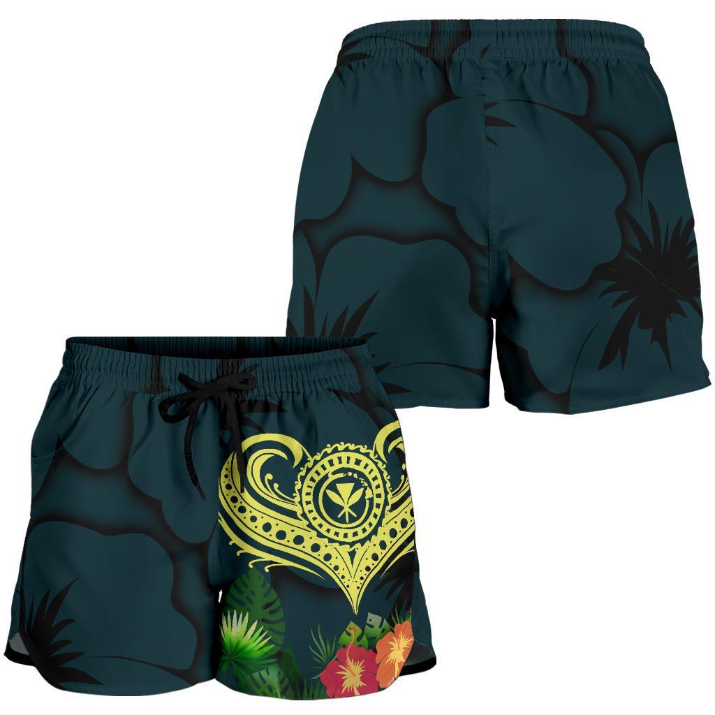 Polynesian Hawaii Kanaka Maoli Women's Short - Heart with Hibiscus - Polynesian Pride