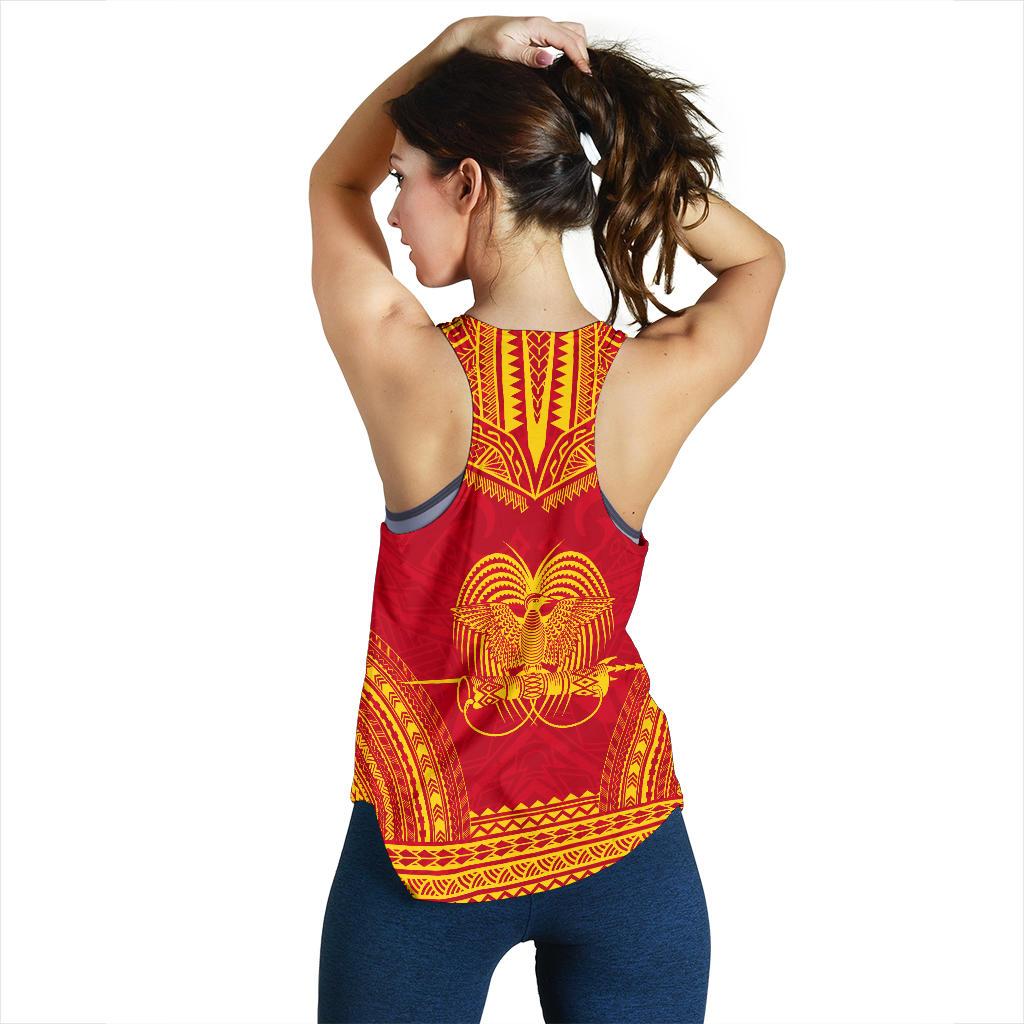 Papua New Guinea Women's Racerback Tank - Polynesian Chief Flag Version - Polynesian Pride