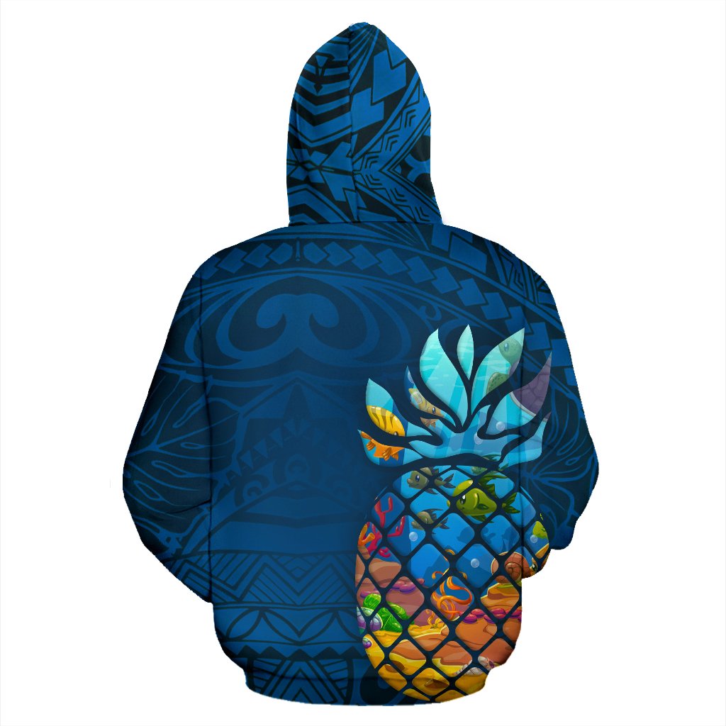Hawaii Aloha Pineapple All Over Hoodie - Polynesian Pride