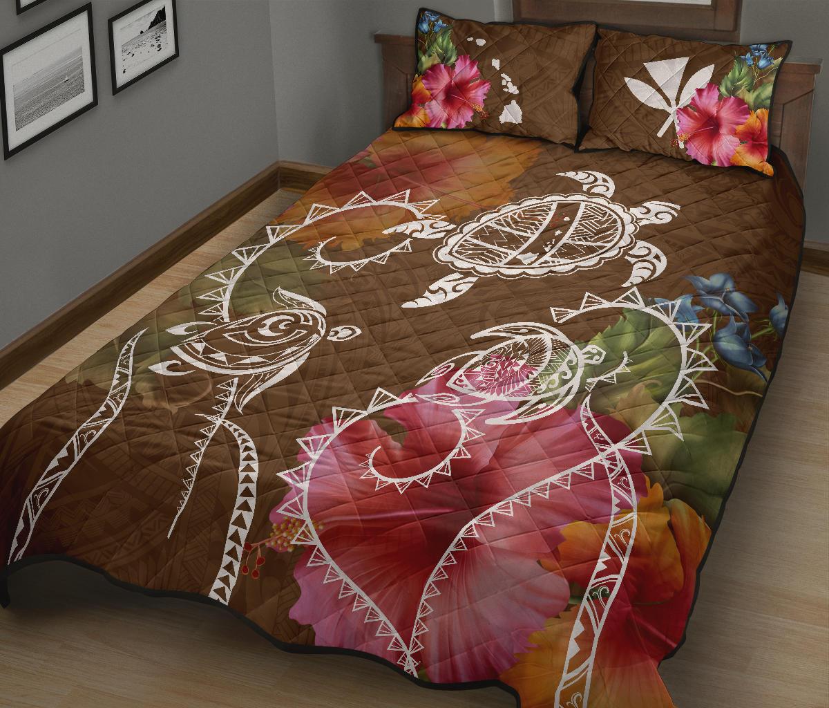 Hawaii Turtle Polynesian Quilt Bed Set - Herd Style - Polynesian Pride
