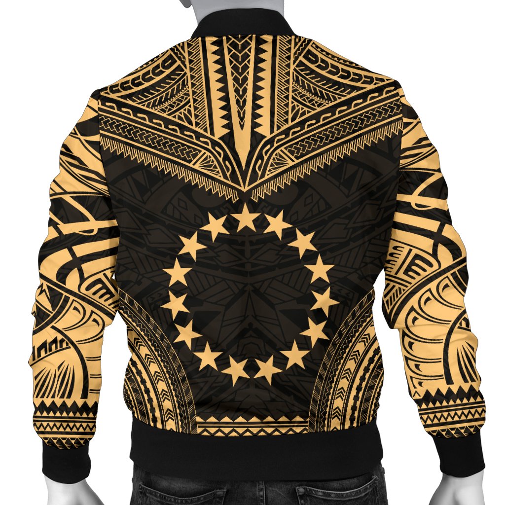 Cook Islands Polynesian Chief Men's Bomber Jacket - Gold Version - Polynesian Pride