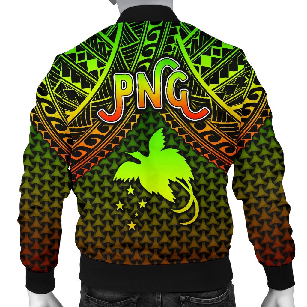Polynesian Papua New Guinea Men's Bomber Jacket - Reggae Vintage Polynesian Patterns - Polynesian Pride