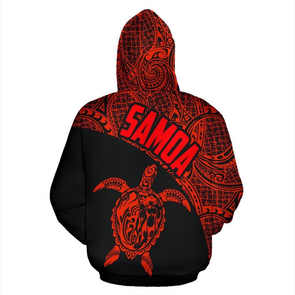 Samoa Hoodie Samoa Turtle Mermaid Polynesian Tattoo Red - Polynesian Pride