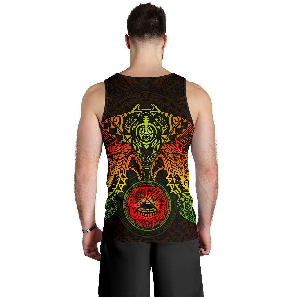 American Samoa Polynesian Men's Tank Top - Reggae Turtle Manta Ray - Polynesian Pride