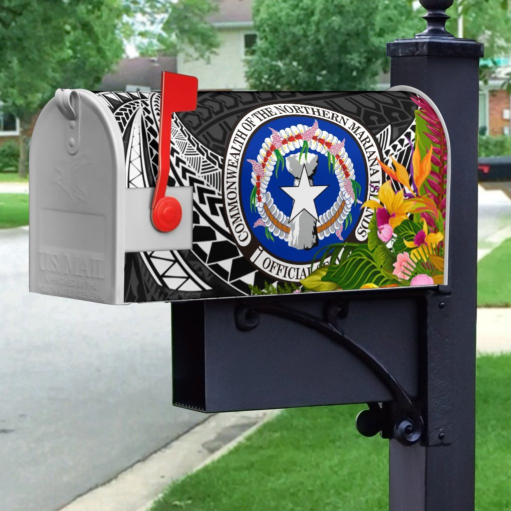 Northern Mariana Islands Mailbox Cover - Custom Personalised Tropical Flowers Style - Polynesian Pride