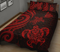 New Caledonia Quilt Bed Set - Red Tentacle Turtle - Polynesian Pride