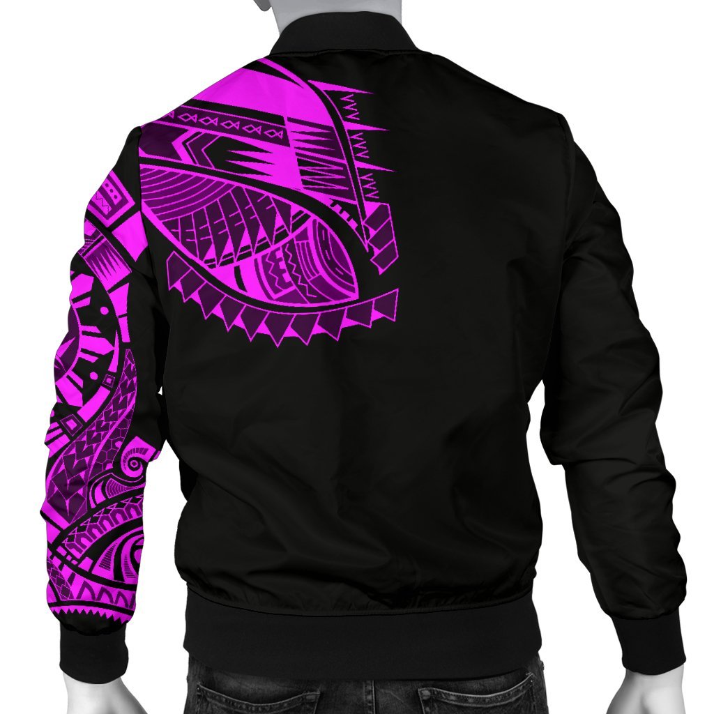 Polynesian Chest Tattoo Men's Bomber Jacket Pink - Polynesian Pride