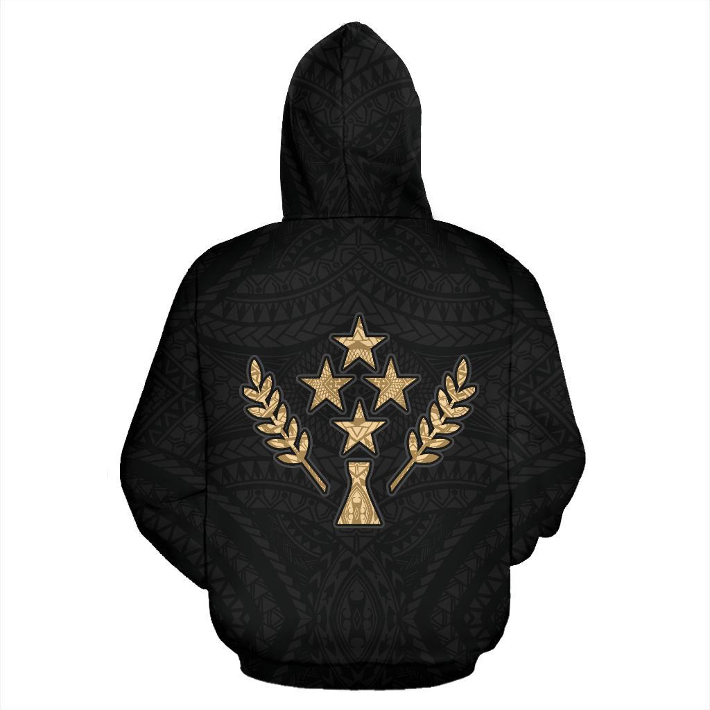 Kosrae Custom Zip up Hoodie Micronesia Kosraean Warrior Gold - Polynesian Pride