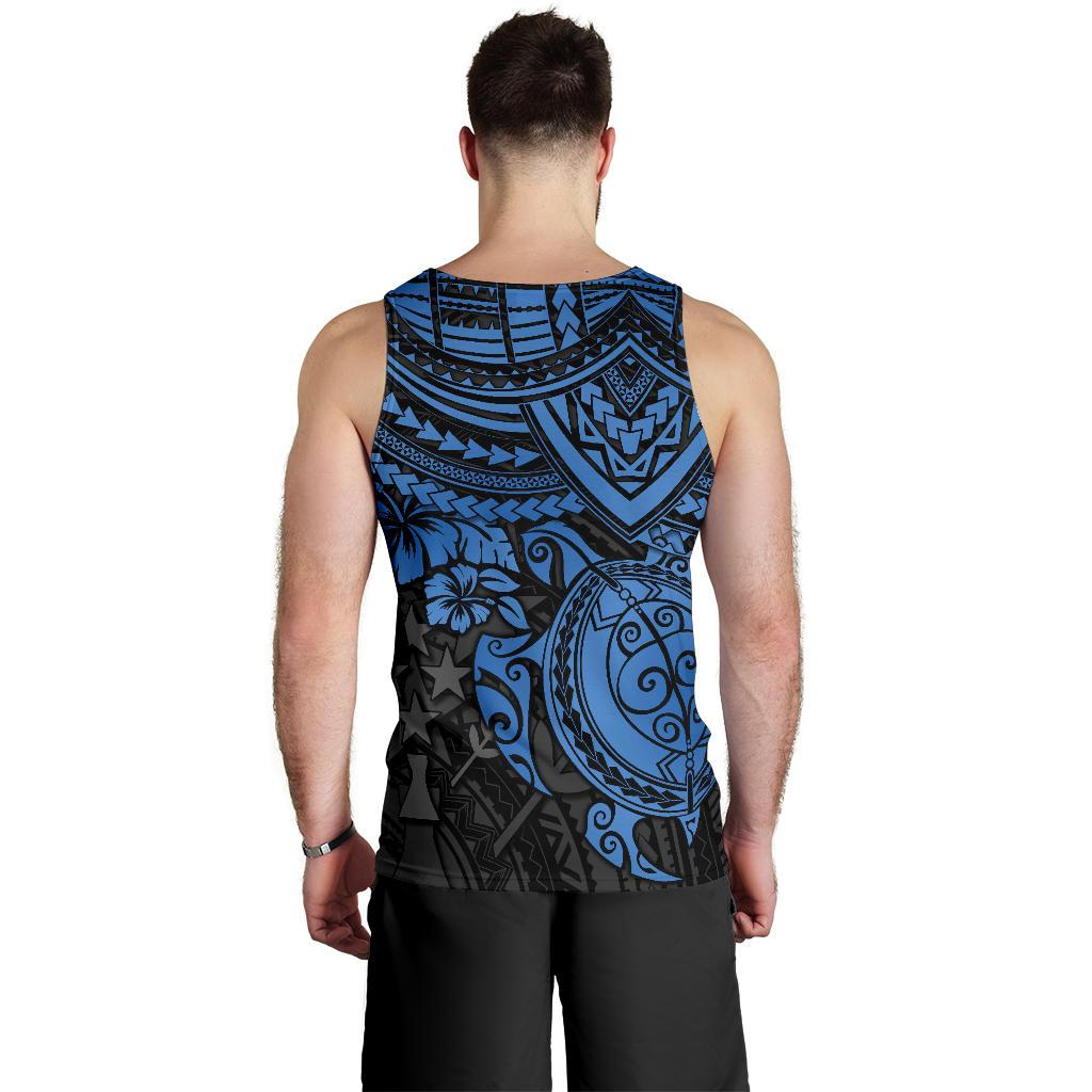 Kosrae Polynesian Tank Top (Men) - Blue Turtle - Polynesian Pride