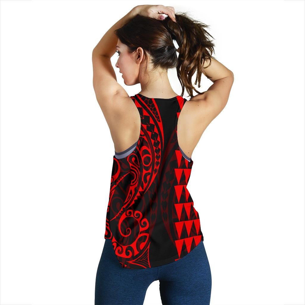Hawaii Coat of Arm Women's Racerback Tank Red - Polynesian Pride