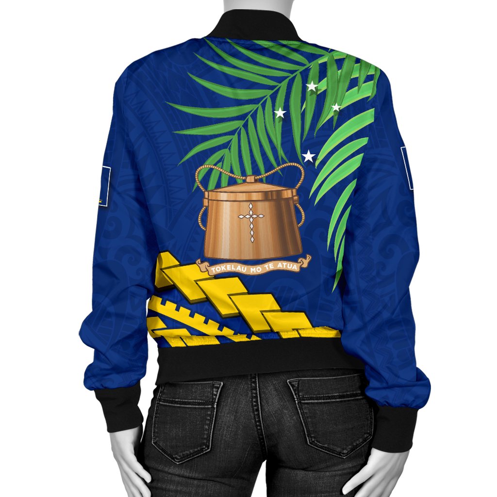 Tokelau Rugby Women Bomber Jacket Coconut Leaves - Polynesian Pride