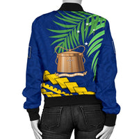 Tokelau Rugby Women Bomber Jacket Coconut Leaves - Polynesian Pride