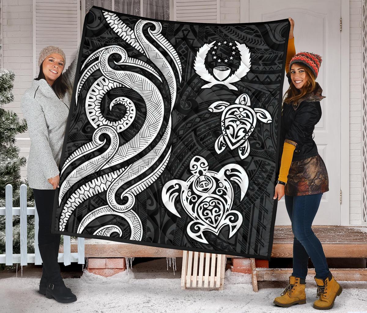 Pohnpei Premium Quilt - White Tentacle Turtle - Polynesian Pride