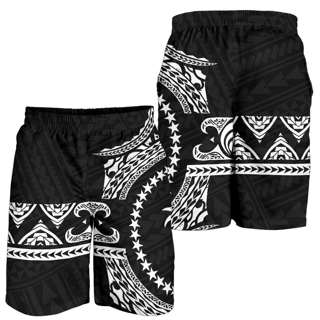 Chuuk Polynesian All Over Print Men's Short - Black Version - Polynesian Pride