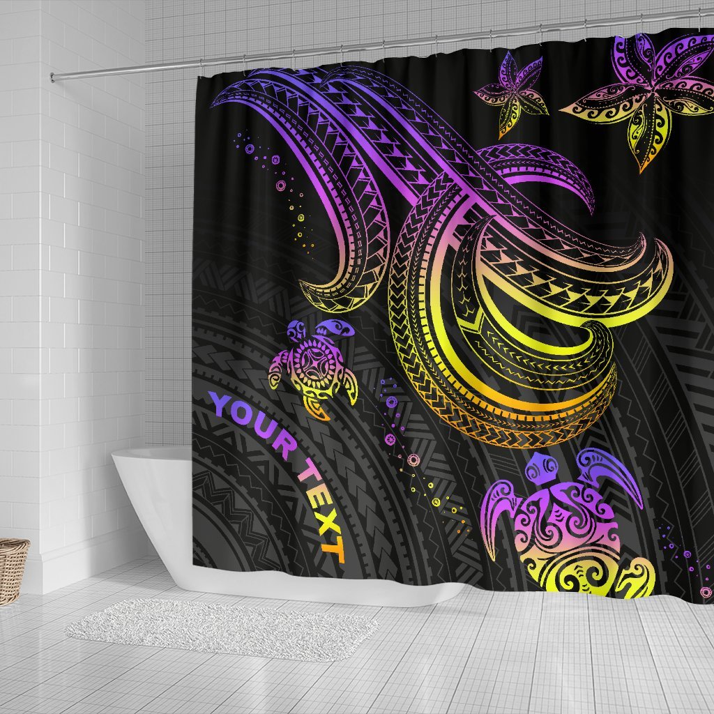 Polynesian Custom Personalised Shower Curtain - Pink Turtle - Polynesian Pride