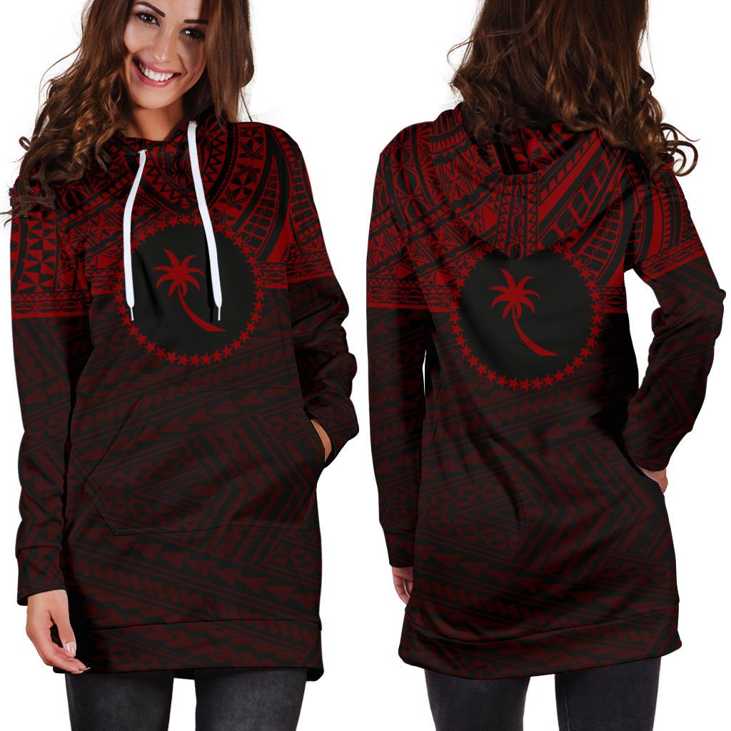 Chuuk Women's Hoodie Dress - Red Version - Polynesian Pride