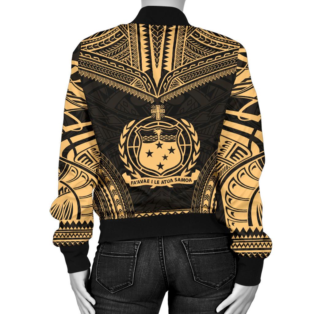 Samoa Polynesian Chief Women'S Bomber Jacket - Gold Version - Polynesian Pride