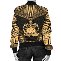 Samoa Polynesian Chief Women'S Bomber Jacket - Gold Version - Polynesian Pride