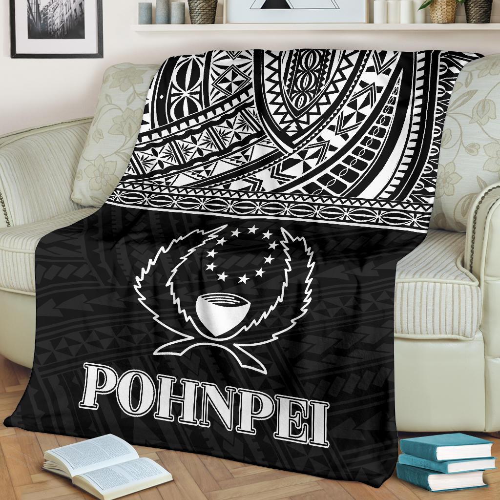 Pohnpei Premium Blanket - Micronesian Black White Version - Polynesian Pride